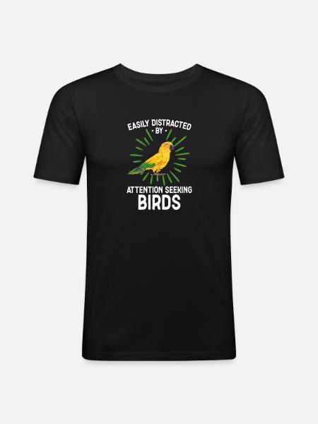 Parakeet Parrot Parakeet Bird - Men's Slim Fit T-Shirt - black