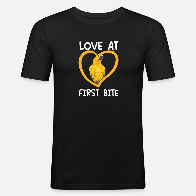Perruche Perroquet Perruche Oiseau - T-shirt près du corps Homme - noir