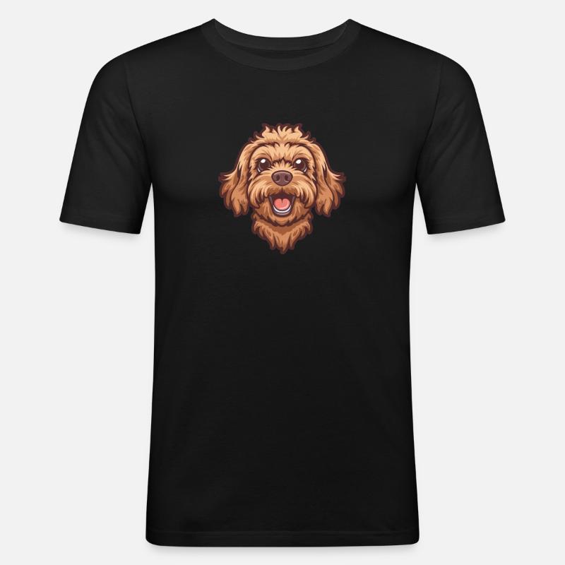 Cavapoo Cavoodle | Cartoon Artwork - Men's Slim Fit T-Shirt - black