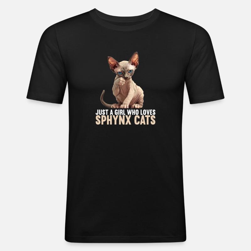 Chaton Sphynx Chat Sphynx - T-shirt près du corps Homme - noir