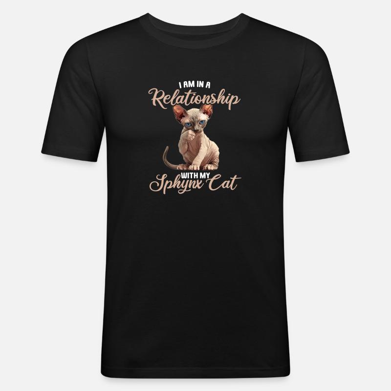 Chaton Sphynx Chat Sphynx - T-shirt près du corps Homme - noir