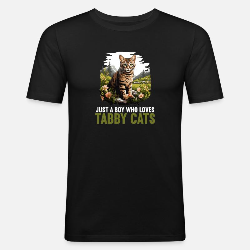 Tabby Kätzchen Tabby Katze - Männer Slim Fit T-Shirt - Schwarz