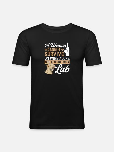 Yellow Labrador Retriever - Men's Slim Fit T-Shirt - black