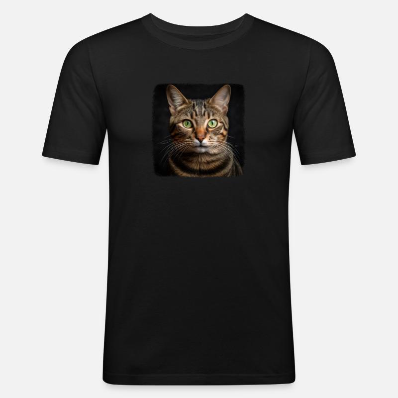Tabby Kätzchen Tabby Katze - Männer Slim Fit T-Shirt - Schwarz