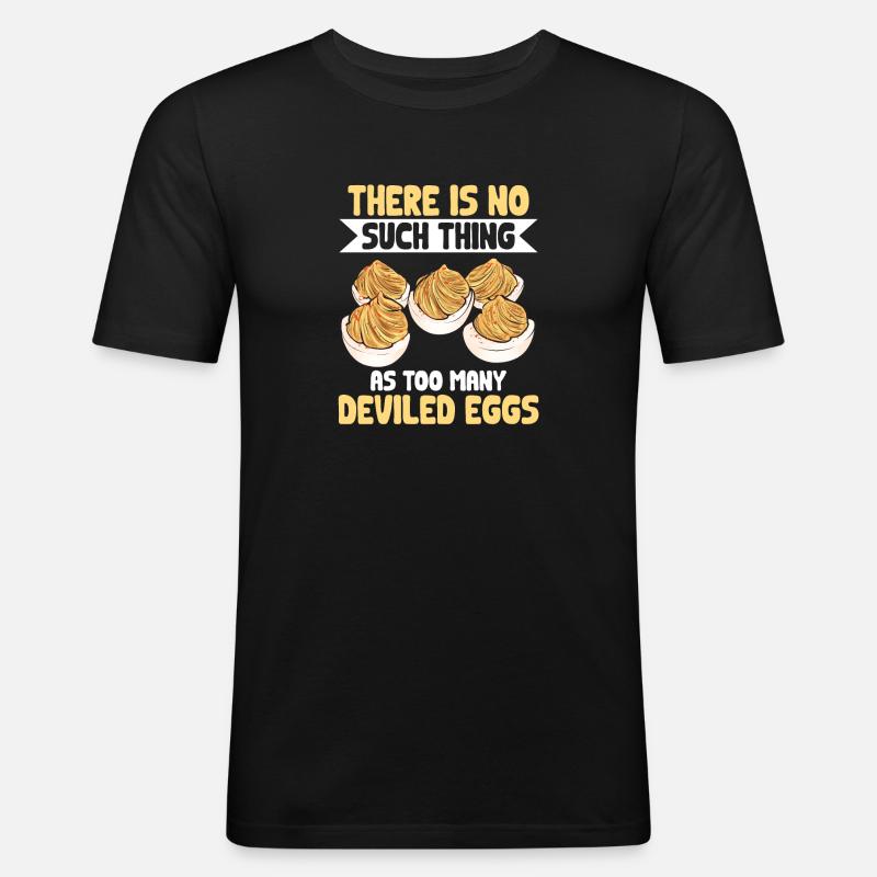 Gefüllte Eier Deviled Eggs - Männer Slim Fit T-Shirt - Schwarz