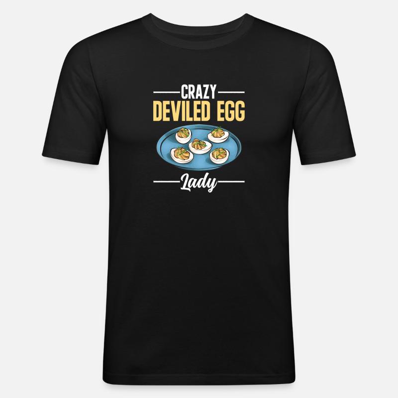 Gefüllte Eier Deviled Eggs - Männer Slim Fit T-Shirt - Schwarz