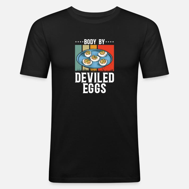 Stuffed Eggs Deviled Eggs - Men's Slim Fit T-Shirt - black