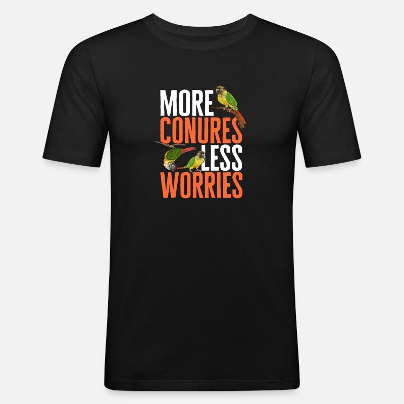 Molinasittich Papagei Vogel Sittich - Männer Slim Fit T-Shirt - Schwarz