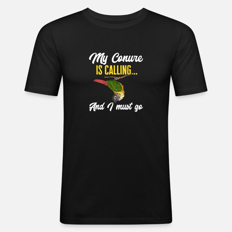 Molinasittich Papagei Vogel Sittich - Männer Slim Fit T-Shirt - Schwarz