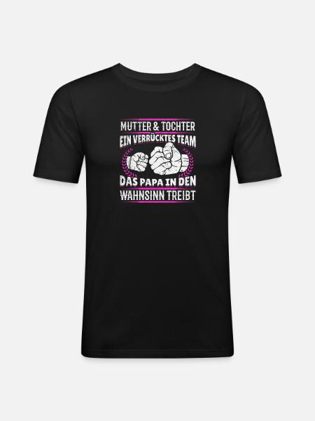 Mère et fille imbattables ensemble - T-shirt près du corps Homme - noir