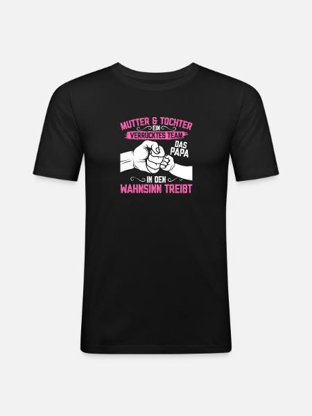 Mutter & Tochter Zusammen unschlagbar - Männer Slim Fit T-Shirt - Schwarz