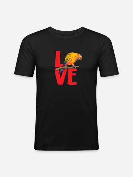 Parakeet, Parrot, Parakeet, Bird - Men's Slim Fit T-Shirt - black