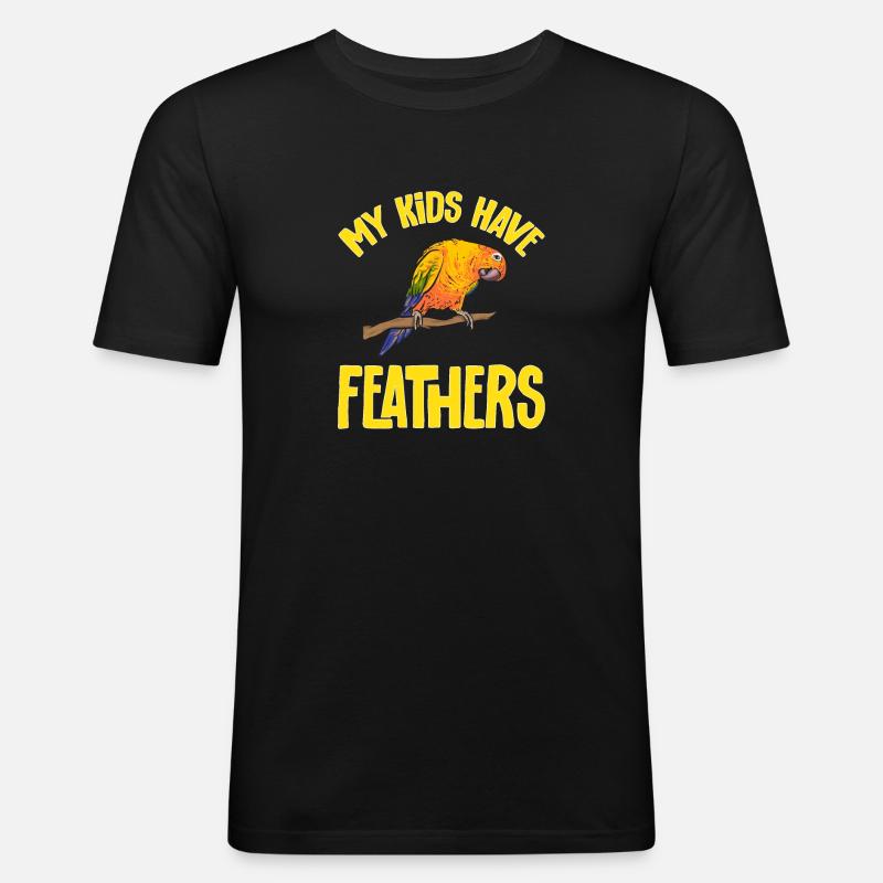 Perruche, Perroquet, Perruche, Oiseau - T-shirt près du corps Homme - noir