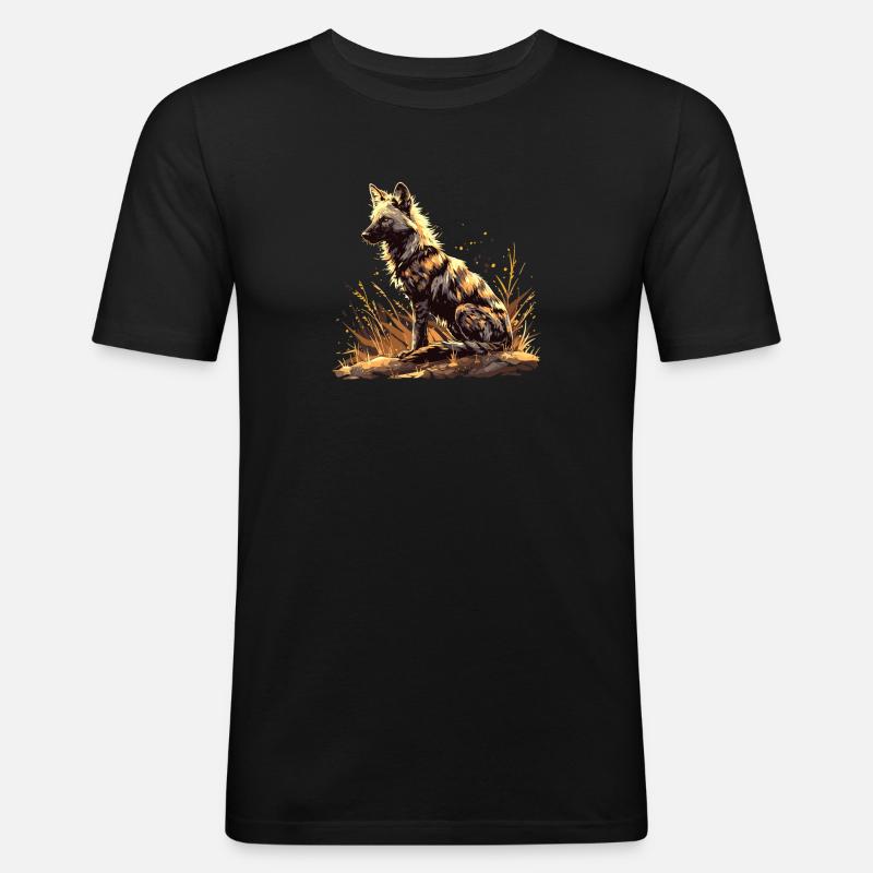 Erdwölfe Erdwolf - Männer Slim Fit T-Shirt - Schwarz