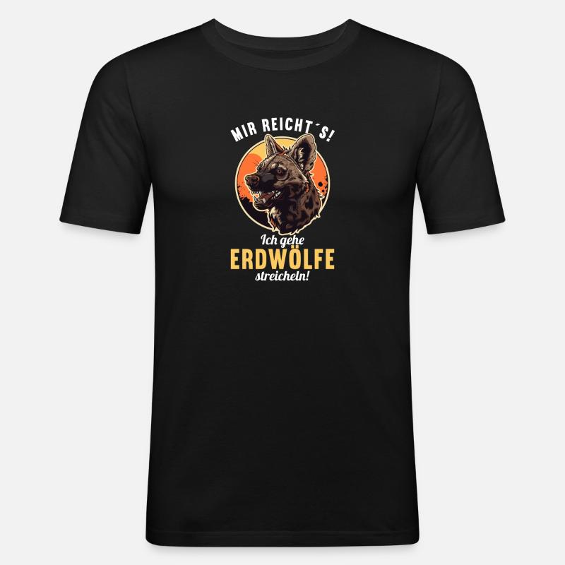 Erdwölfe Erdwolf - Männer Slim Fit T-Shirt - Schwarz