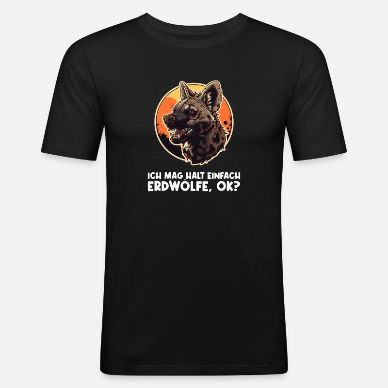 Erdwölfe Erdwolf - Männer Slim Fit T-Shirt - Schwarz