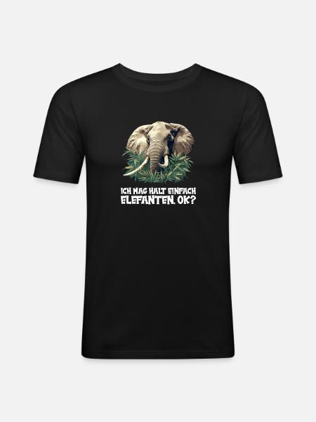 Éléphant Éléphant - T-shirt près du corps Homme - noir