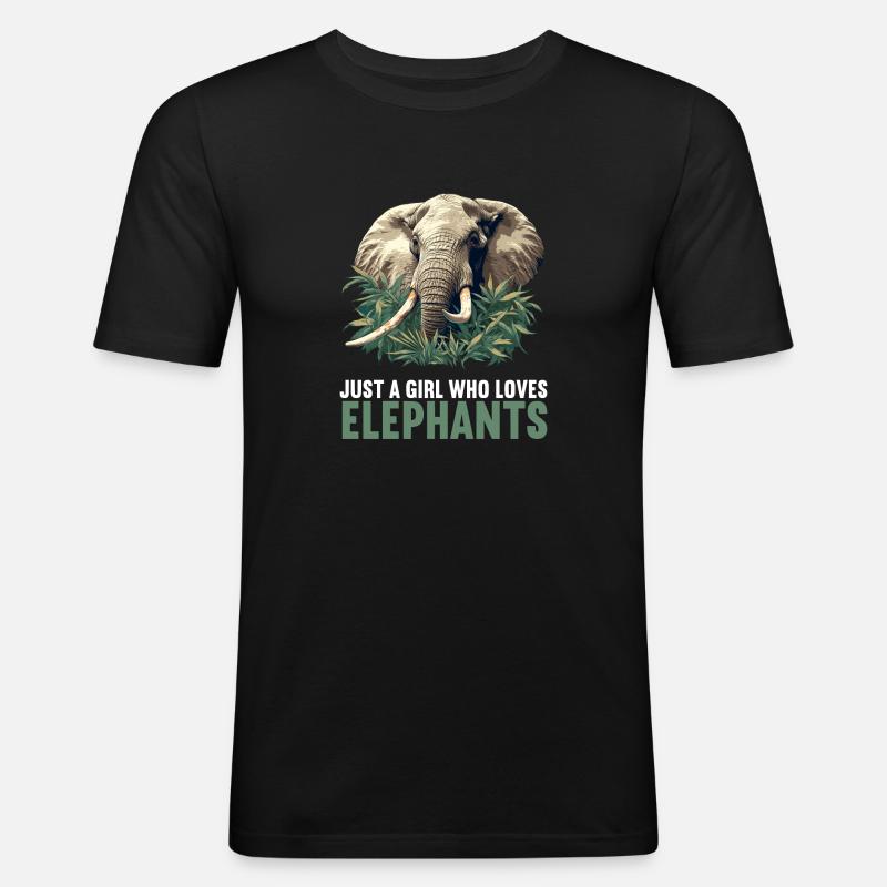 Elefanten Elefant - Männer Slim Fit T-Shirt - Schwarz