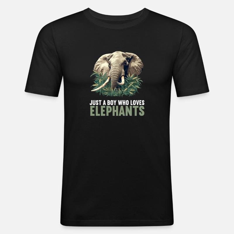 Elefanten Elefant - Männer Slim Fit T-Shirt - Schwarz