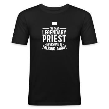 Priester Katholischer christlicher Priester - Männer Slim Fit T-Shirt - Schwarz - Vorne - Nik (191cm)