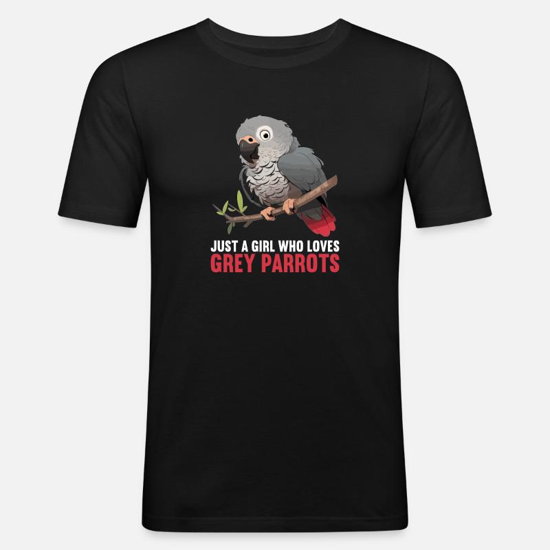 Graupapageien Graupapagei - Männer Slim Fit T-Shirt - Schwarz
