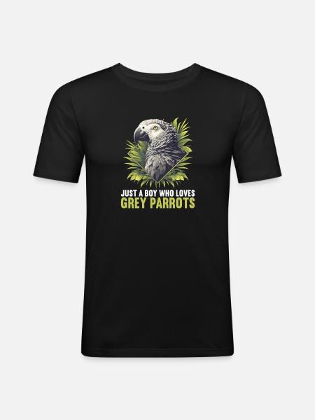 African grey parrots - Men's Slim Fit T-Shirt - black