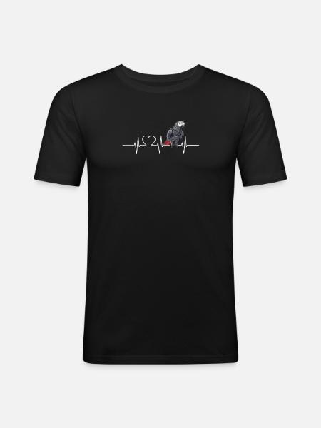African grey parrots - Men's Slim Fit T-Shirt - black