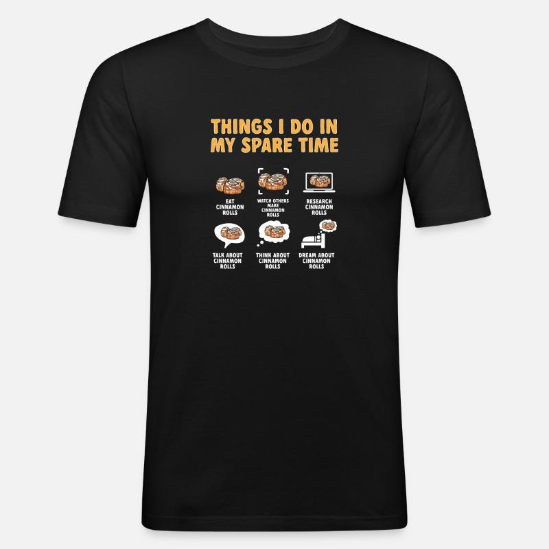 Zimtschnecke - Männer Slim Fit T-Shirt - Schwarz