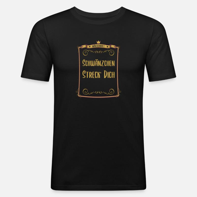Zweideutiger Spruch Märchen Schwänzchen - Männer Slim Fit T-Shirt - Schwarz