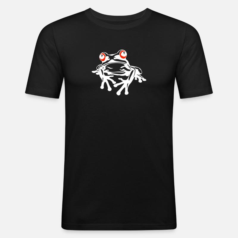 Tree Frog Baumfrösche Baumfrosch - Männer Slim Fit T-Shirt - Schwarz