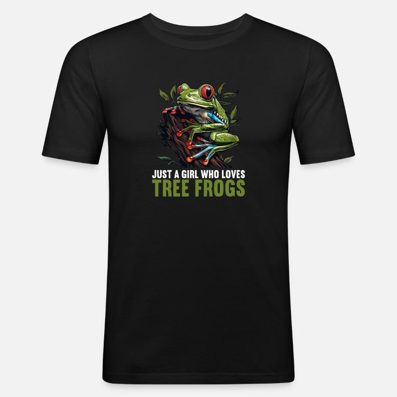 Tree Frog Baumfrösche Baumfrosch - Männer Slim Fit T-Shirt - Schwarz