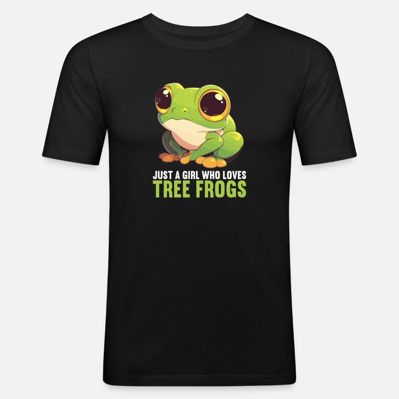 Tree Frog Baumfrösche Baumfrosch - Männer Slim Fit T-Shirt - Schwarz