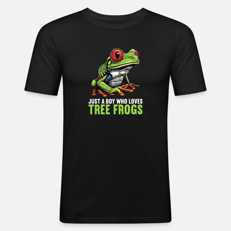 Tree Frog Baumfrösche Baumfrosch - Männer Slim Fit T-Shirt - Schwarz