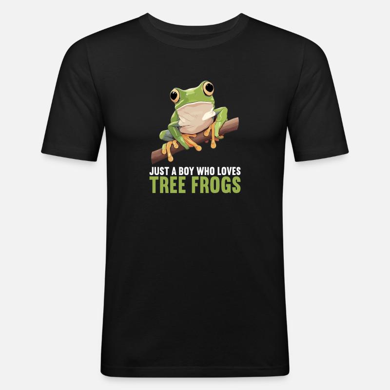Tree Frog Baumfrösche Baumfrosch - Männer Slim Fit T-Shirt - Schwarz