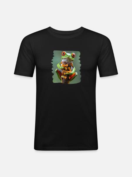 Tree Frog Baumfrösche Baumfrosch - Men's Slim Fit T-Shirt - black