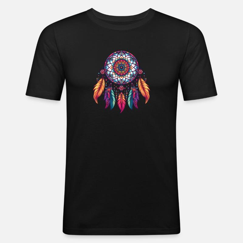 Native American Native Dreamcatcher - Men's Slim Fit T-Shirt - black