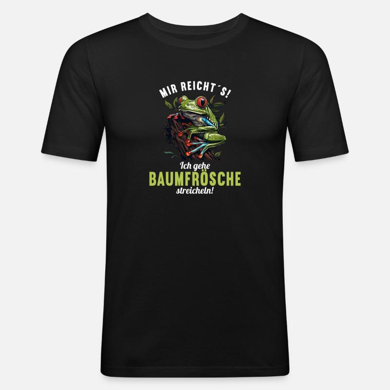 Tree Frog Baumfrösche Baumfrosch - Männer Slim Fit T-Shirt - Schwarz
