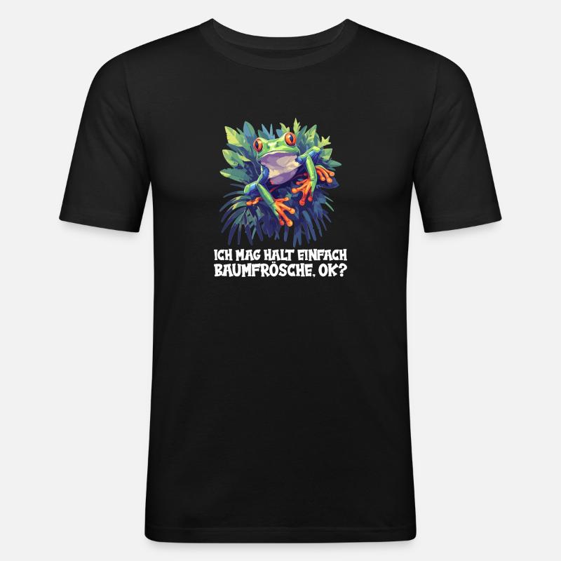 Tree Frog Baumfrösche Baumfrosch - Männer Slim Fit T-Shirt - Schwarz