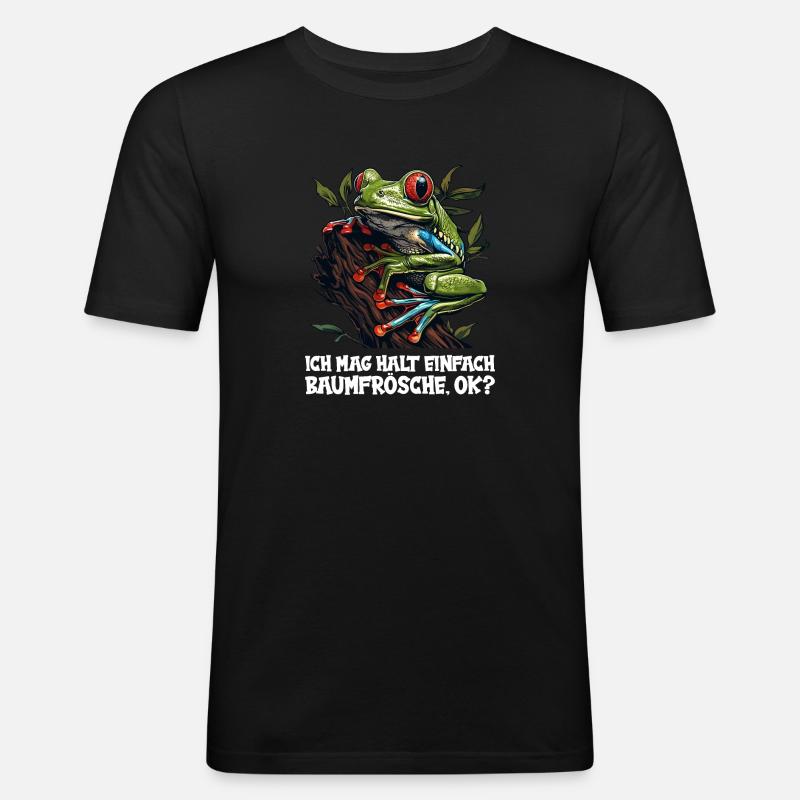 Tree Frog Baumfrösche Baumfrosch - Men's Slim Fit T-Shirt - black