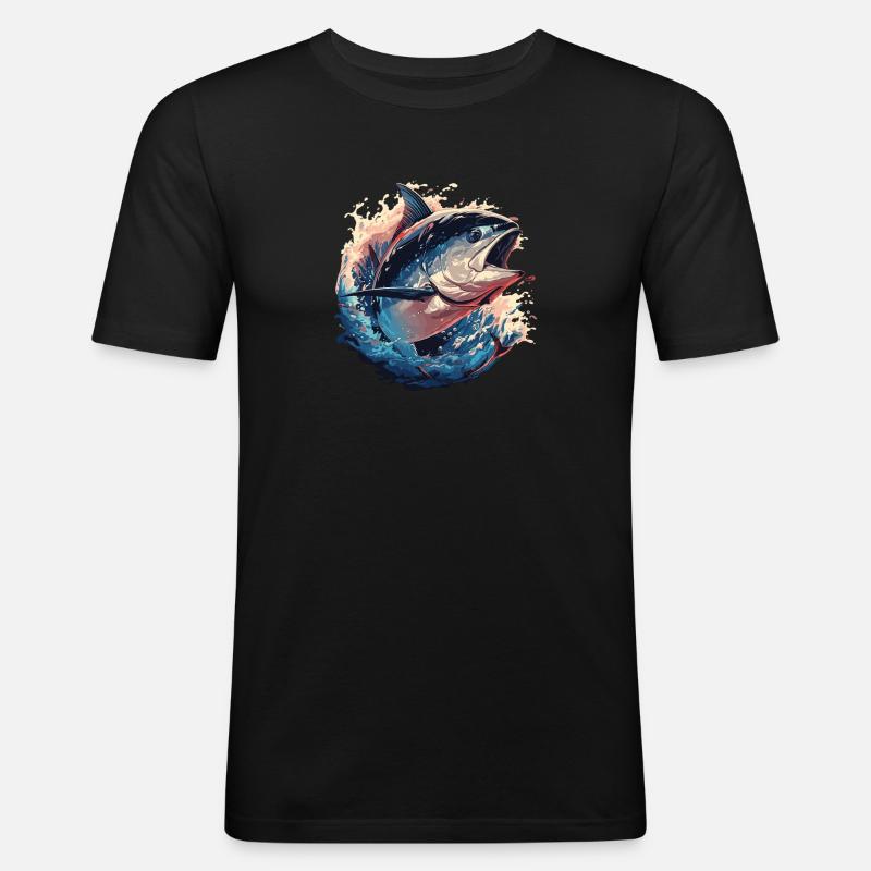 Tuna Thunfische Thunfisch - Männer Slim Fit T-Shirt - Schwarz
