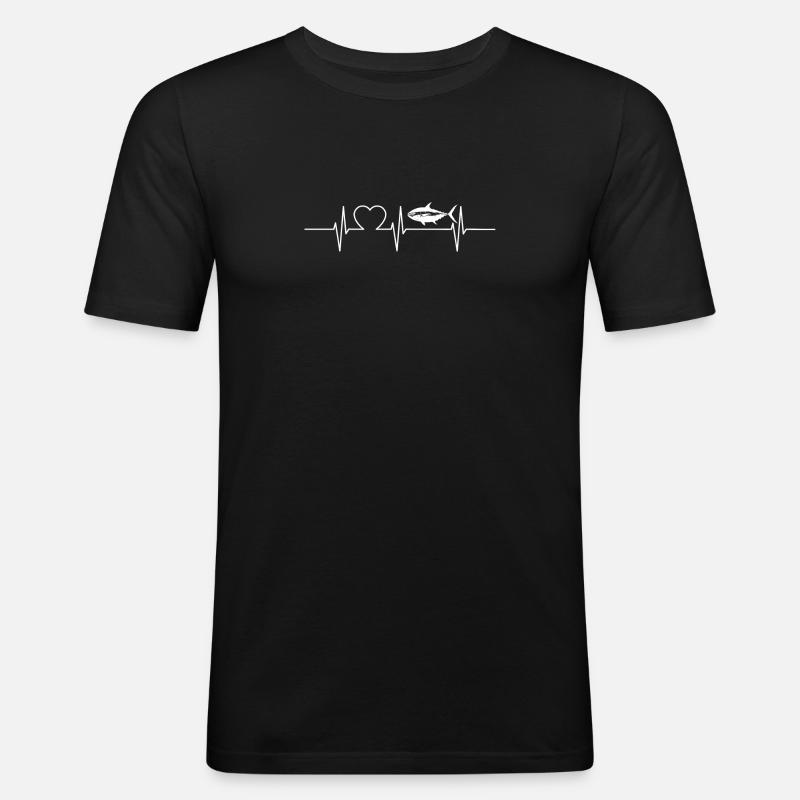 Thon Thunfische Thunfisch - T-shirt près du corps Homme - noir