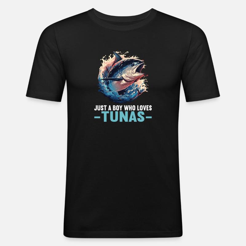 Tuna Thunfische Thunfisch - Männer Slim Fit T-Shirt - Schwarz