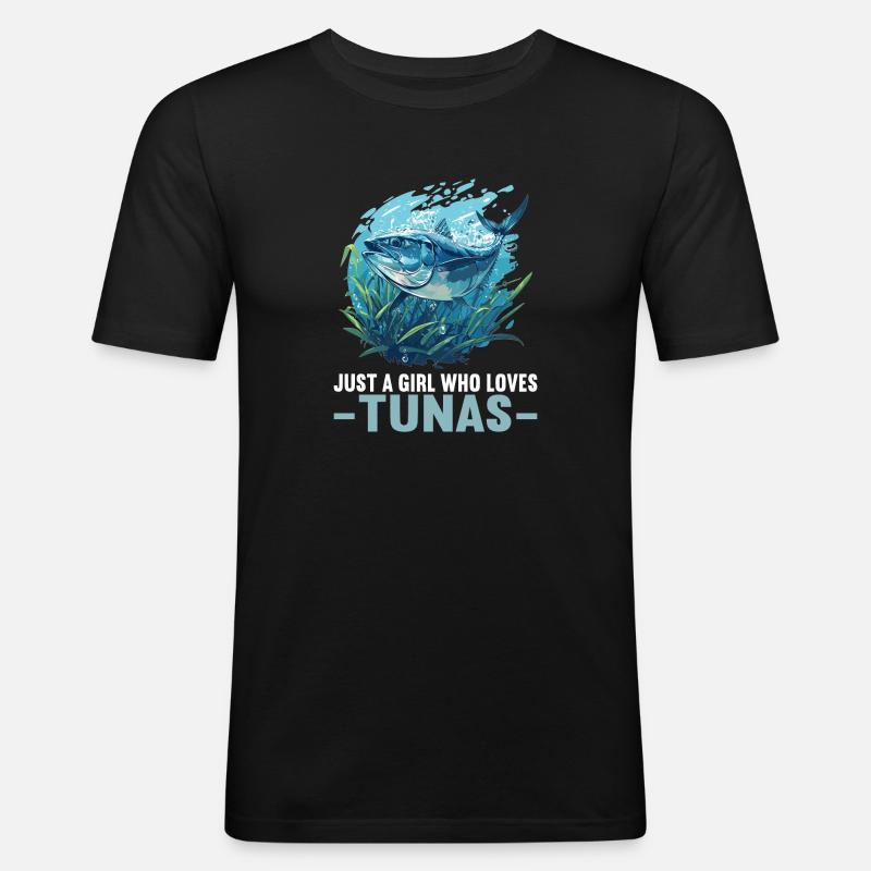 Thon Thunfische Thunfisch - T-shirt près du corps Homme - noir