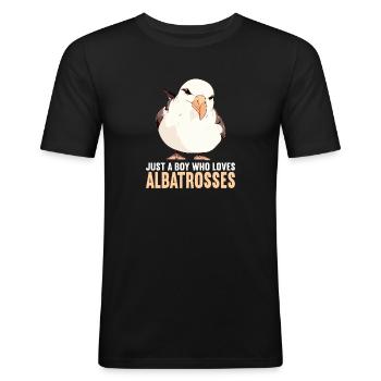 Albatross Albatrosse Albatros - Männer Slim Fit T-Shirt - Schwarz - Vorne - Nik (191cm)