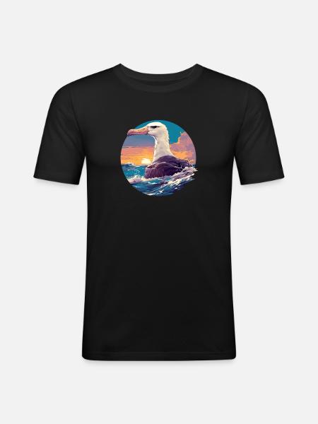 Albatross Albatrosse Albatros - Herre Slim Fit T-Shirt - sort