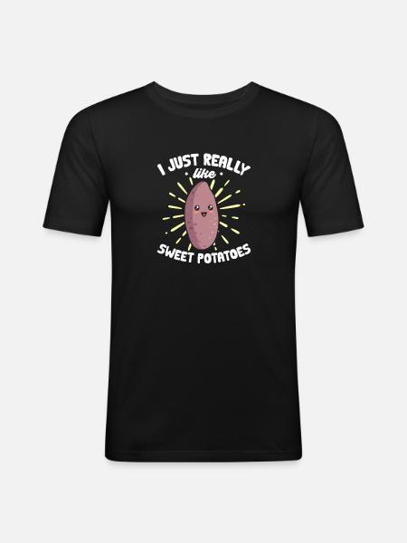 Sweet Potato Root Vegetables - Men's Slim Fit T-Shirt - black