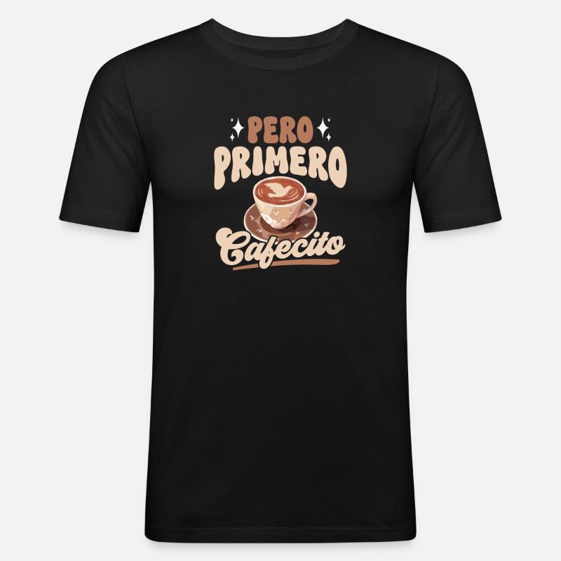 Cafecito Spanish Coffee - Men's Slim Fit T-Shirt - black