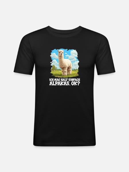 Alpaca Alpacas Alpaca - Men's Slim Fit T-Shirt - black