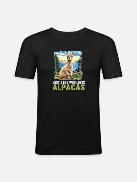 Alpaca Alpacas Alpaca - Men's Slim Fit T-Shirt - black
