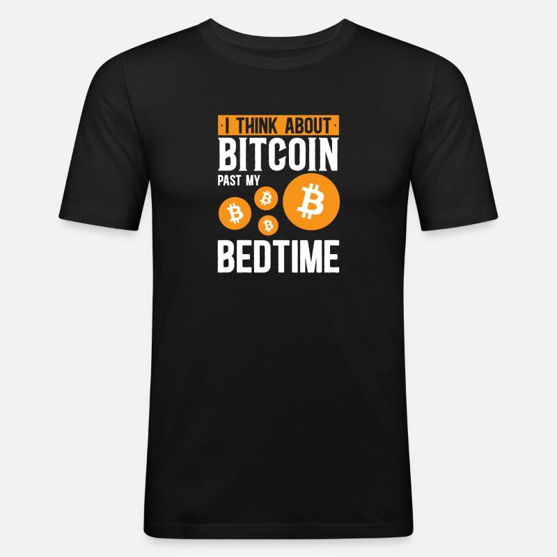 Bitcoin Cryptocurrency BTC Crypto Trader - Men's Slim Fit T-Shirt - black